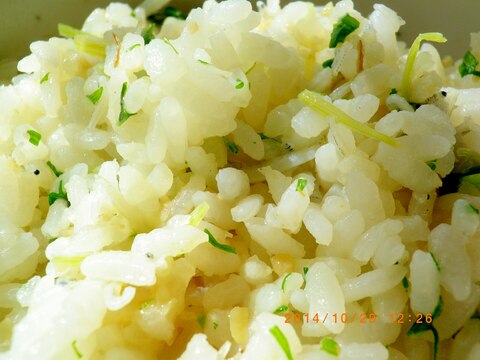 じゃこと水菜の麦味噌ごはん